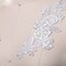2 Pieces Shimmery White Silver Lace Applique Set With Pearl And Sequin Details 8.5 By 3.5 Inches